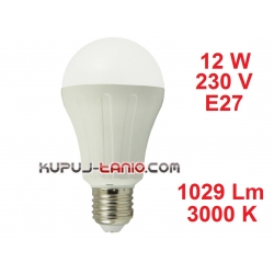Żarówka LED Bańka (A65) 12W, 230V, gwint E27, barwa biała ciepła