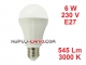 Żarówka LED Bańka (A55) 6W, 230V, gwint E27, barwa biała ciepła