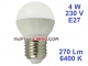 Żarówka LED Bańka (G45) 4W, 230V, gwint E27, ...