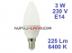 Żarówka LED Świeczka (C35) 3W, 230V, gwint ...