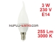 Żarówka LED Płomień (CL35) 3W, 230V, gwint ...