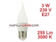 Żarówka LED Płomień (CL35) 3W, 230V, gwint ...